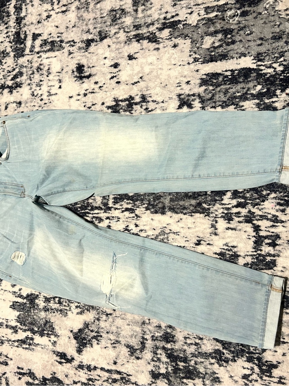 J Brand Aidan Boyfriend Jeans Size 31 Light Blue Distressed 100% Cotton Denim